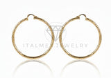 Arete de Lujo - 106705 - Arracada Diamantada 70 MM - Oro Laminado 18K