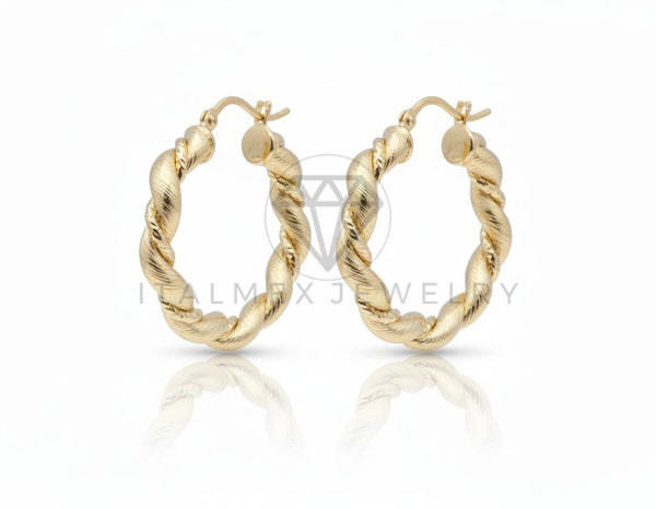 Arete de Lujo - 106706 - Arracada Retorcida 4 CM - Oro Laminado 18K