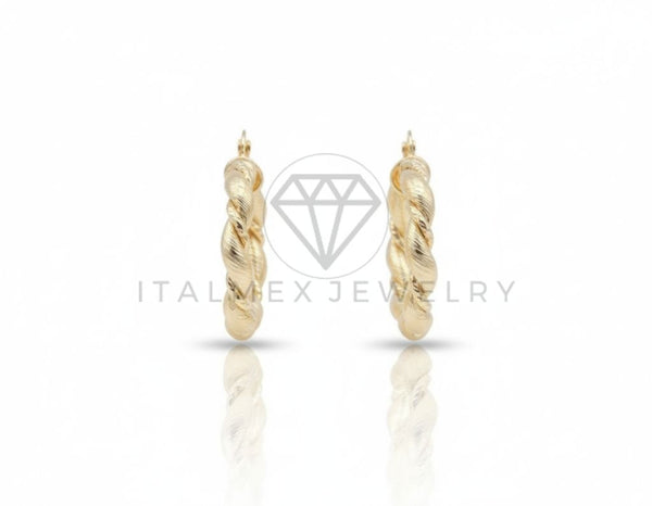 Arete de Lujo - 106706 - Arracada Retorcida 4 CM - Oro Laminado 18K