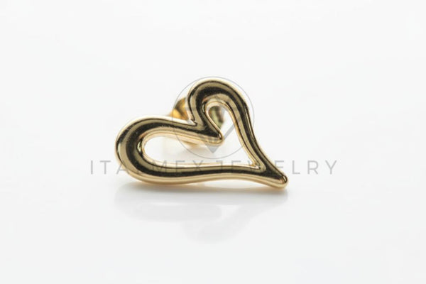 Arete de Lujo - 106709 - Arete Corazon - Oro Laminado 18K