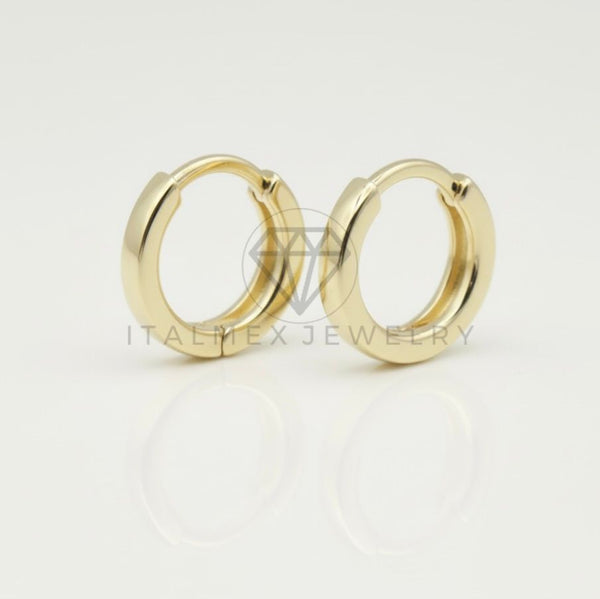 Arete de Lujo - 106711 - Huggie Liso - Oro Laminado 18K