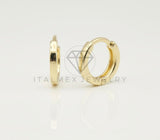 Arete de Lujo - 106711 - Huggie Liso - Oro Laminado 18K