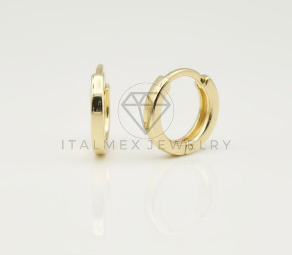 Arete de Lujo - 106711 - Huggie Liso - Oro Laminado 18K