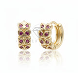 Arete de Lujo - 106725 - Huggie CZ Rosa - Oro Laminado 18K