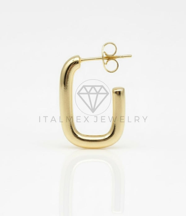 Arete de Lujo - 106726 - Arete Rectangular - Oro Laminado 18K