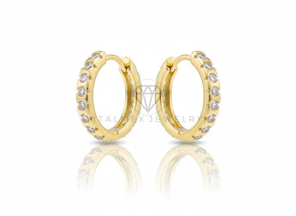 Arete de Lujo - 106729 - Huggie CZ Clara - Oro Laminado 18K