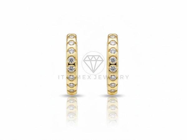 Arete de Lujo - 106729 - Huggie CZ Clara - Oro Laminado 18K