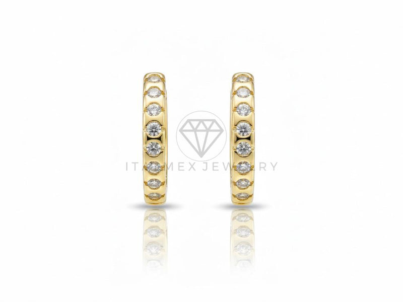 Arete de Lujo - 106729 - Huggie CZ Clara - Oro Laminado 18K