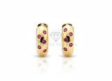 Arete de Lujo - 106730 - Huggie CZ Rosa - Oro Laminado 18K