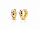 Arete de Lujo - 106730 - Huggie CZ Rosa - Oro Laminado 18K