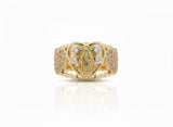 Anillo de Lujo - 106733 - Anillo Ajustable Virgen de Guadalupe CZ Clara - Oro Laminado 18K