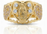 Anillo de Lujo - 106733 - Anillo Ajustable Virgen de Guadalupe CZ Clara - Oro Laminado 18K