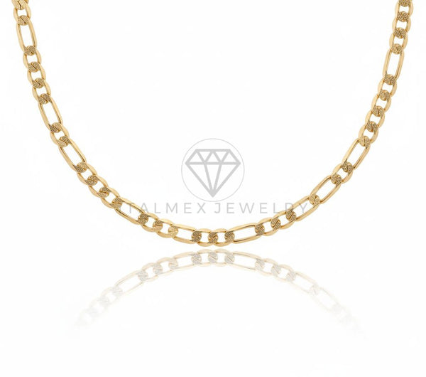 Cadena de Lujo - 106735 - Cadena Figaro 5MM/20" - Oro Laminado 18K