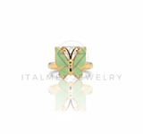 Anillo de Lujo - 106744 - Anillo Ajustable Mariposa Verde - Oro Laminado 18K