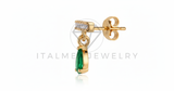 Arete de Lujo - 106801 - Arete CZ Clara y Verde - Oro Laminado 18K