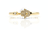 Pulsera de Lujo - 106804 - Pulsera Ajustable Hamsa CZ Clara - Oro Laminado 18K