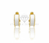 Arete de Lujo - 106813 - Arete Blanca - Oro Laminado 18K