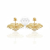 Arete de Lujo - 106815 - Arete Flor con Perla - Oro Laminado 18K