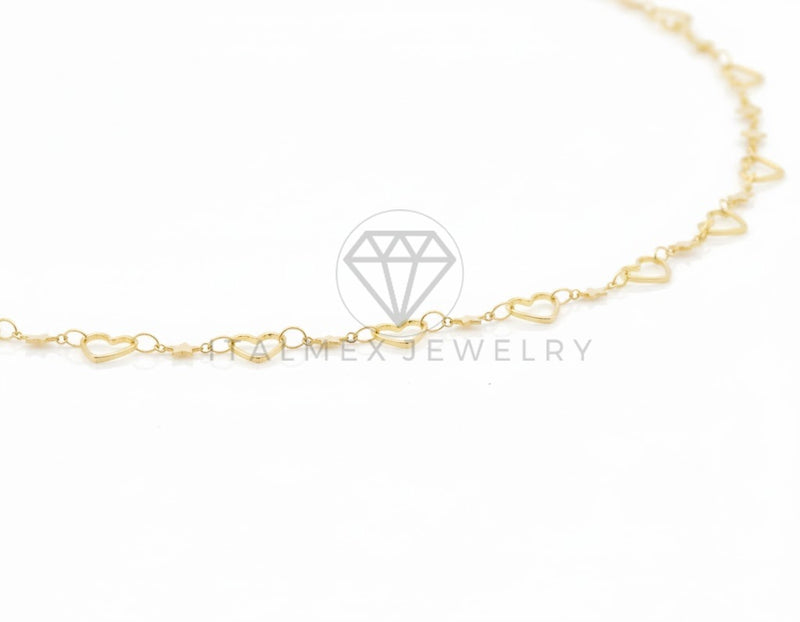 Collar Elegante - 106816 - Collar Corazon y Estrella - Oro Laminado 18K