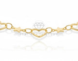 Collar Elegante - 106816 - Collar Corazon y Estrella - Oro Laminado 18K