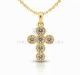 Collar Elegante - 106818 - Collar Cruz CZ Clara - Oro Laminado 18K