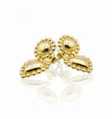 Arete de Lujo - 106819 - Arete Circulo y Corazon - Oro Laminado 18K