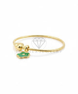 Pulsera de Lujo - 106840 - Pulsera Flor Diseño Europeo con Corazon - Oro Laminado 18K