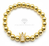 Pulsera de Lujo - 106845 - Pulsera Corona CZ Clara - Oro Laminado 18K