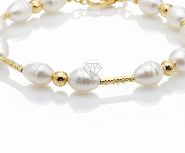 Pulsera de Lujo - 106847 - Pulsera con Perlas - Oro Laminado 18K