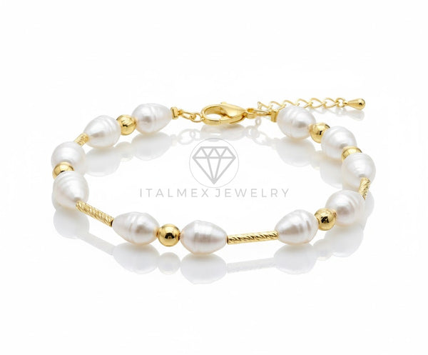 Pulsera de Lujo - 106847 - Pulsera con Perlas - Oro Laminado 18K