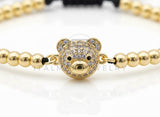 Pulsera de Lujo - 106857 - Pulsera Ajustable Osito CZ Clara - Oro Laminado 18K