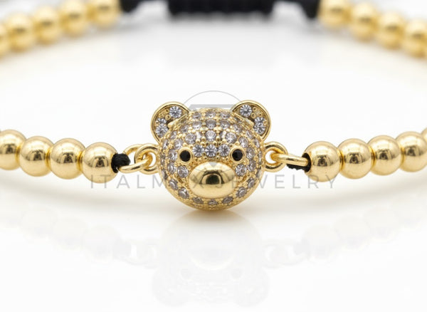 Pulsera de Lujo - 106857 - Pulsera Ajustable Osito CZ Clara - Oro Laminado 18K