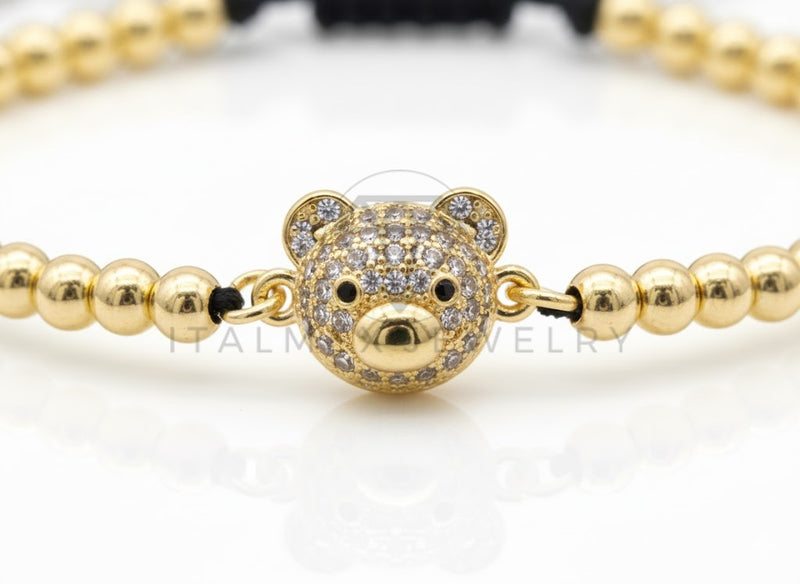 Pulsera de Lujo - 106857 - Pulsera Ajustable Osito CZ Clara - Oro Laminado 18K
