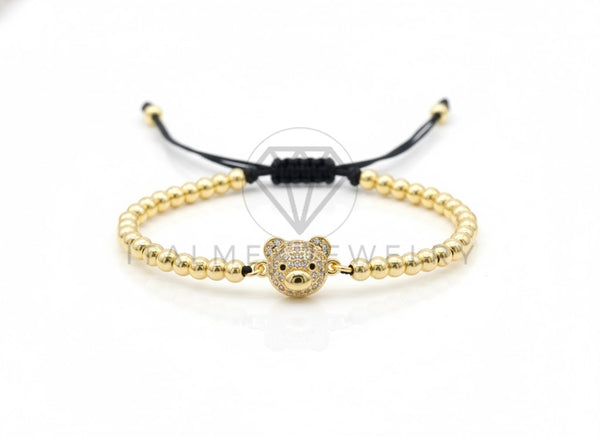 Pulsera de Lujo - 106857 - Pulsera Ajustable Osito CZ Clara - Oro Laminado 18K