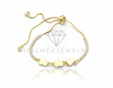 Pulsera de Lujo - 106867 - Pulsera Ajustable Corazones CZ Clara - Oro Laminado 18K