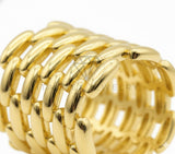 Anillo de Lujo - 106896 - Anillo Ajustable Cadena Entrelazado- Oro Laminado 18K