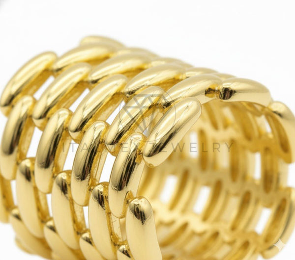 Anillo de Lujo - 106896 - Anillo Ajustable Cadena Entrelazado- Oro Laminado 18K