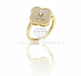 Anillo de Lujo - 106897 - Anillo Ajustable Diseño Europeo CZ Clara - Oro Laminado 18K