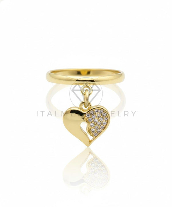 Anillo de Lujo - 106899 - Anillo Ajustable Dije Corazon CZ Clara - Oro Laminado 18K