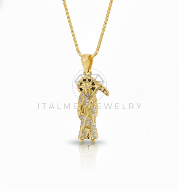 Collar Elegante - 106902 - Collar Santa Muerte CZ Clara - Oro Laminado 18K