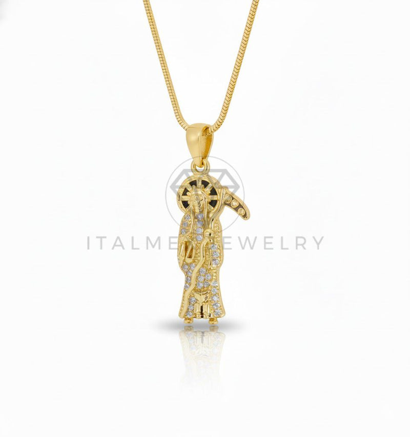Collar Elegante - 106902 - Collar Santa Muerte CZ Clara - Oro Laminado 18K