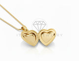 Collar Elegante - 106904 - Collar Corazon Relicario Blanco - Oro Laminado 18K