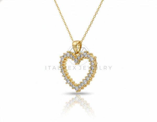 Collar Elegante - 106905 - Collar Corazon CZ Clara - Oro Laminado 18K