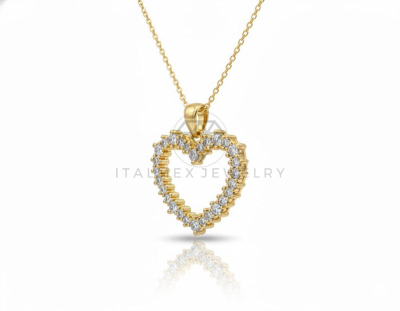 Collar Elegante - 106905 - Collar Corazon CZ Clara - Oro Laminado 18K