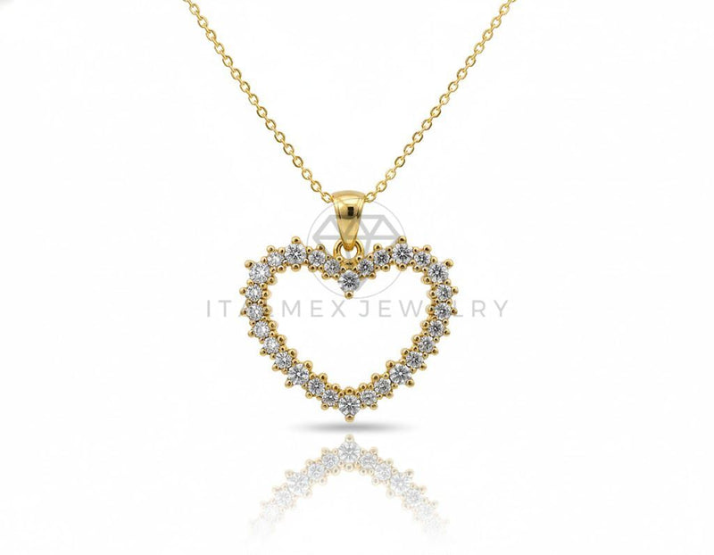 Collar Elegante - 106905 - Collar Corazon CZ Clara - Oro Laminado 18K