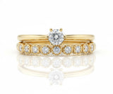 Anillo de Lujo - 106911 - Anillo Ajustable Doble CZ Clara - Oro Laminado 18K