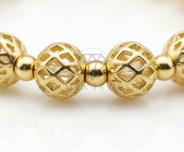 Pulsera de Lujo - 106918 - Pulsera Bolitas - Oro Laminado 18K