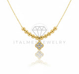 Collar Elegante - 106921 - Collar Diseño Europeo CZ Clara- Oro Laminado 18K