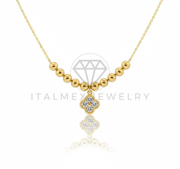 Collar Elegante - 106921 - Collar Diseño Europeo CZ Clara- Oro Laminado 18K