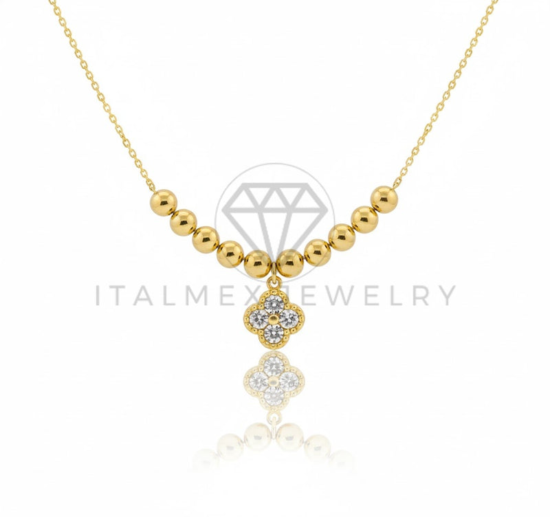 Collar Elegante - 106921 - Collar Diseño Europeo CZ Clara- Oro Laminado 18K